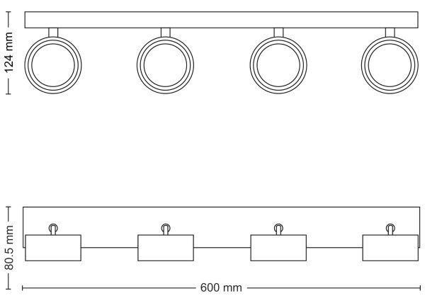 Philips - LED Bodové svietidlo BRACIA 4xLED/5,5W/230V čierna