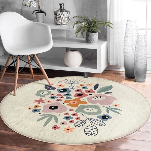 Prateľný okrúhly koberec vhodný pre robotické vysávače ø 80 cm Comfort – Mila Home