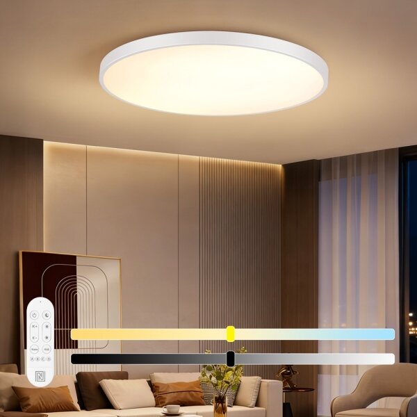 Immax NEO 07316L-LED stmievateľné stropné svietidlo SEMPLICI 128W/230V pr.100cm Wi-Fi Tuya biela + diaľkový ovládač (DO)