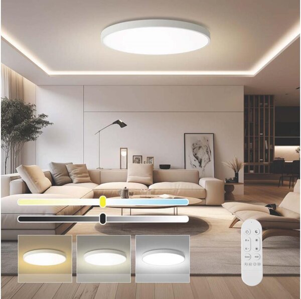 Immax NEO 07316L-LED stmievateľné stropné svietidlo SEMPLICI 128W/230V pr.100cm Wi-Fi Tuya biela + diaľkový ovládač (DO)