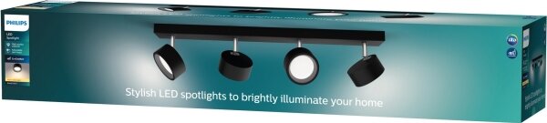 Philips - LED Bodové svietidlo BRACIA 4xLED/5,5W/230V čierna