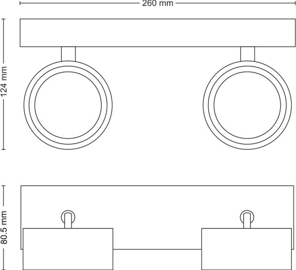 Philips - LED Bodové svietidlo BRACIA 2xLED/5,5W/230V čierna