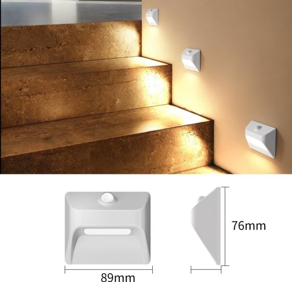 Immax 08308L - LED nabíjateľné schodové svietidlo so senzorom STEP LIGHT 0,3W/3,7V 2200 mAh IP53 biela