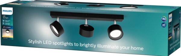 Philips - LED Bodové svietidlo BRACIA 3xLED/5,5W/230V čierna