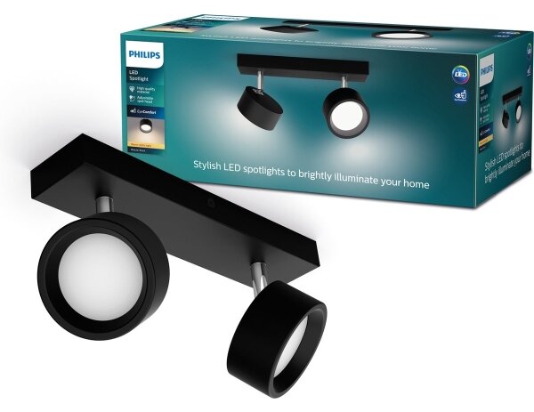 Philips - LED Bodové svietidlo BRACIA 2xLED/5,5W/230V čierna