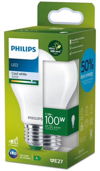 LED Žiarovka Philips A60 E27/7,3W/230V 4000K