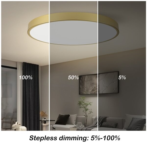 Immax NEO 07311L-LED Stmievateľné stropné svietidlo SEMPLICI 96W/230V priemer 80 cm Wi-Fi Tuya zlaté + diaľkové ovládanie