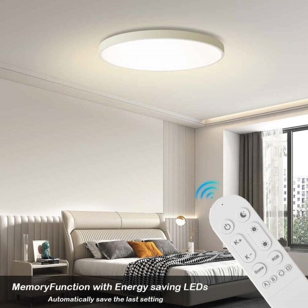 Immax NEO 07315L-LED Stmievateľné stropné svietidlo SEMPLICI 96W/230V priemer 80 cm Wi-Fi Tuya biela + diaľkový ovládač