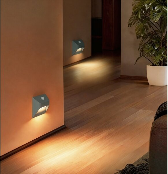 Immax 08309L - LED nabíjateľné schodové svietidlo so senzorom STEP LIGHT 0,3W/3,7V 2200 mAh IP53 sivé