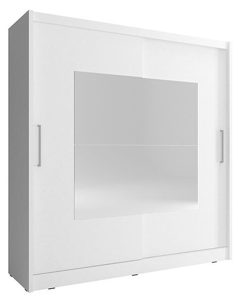 Šatníková skriňa so zrkadlom 180 cm WESTON 1 - biela