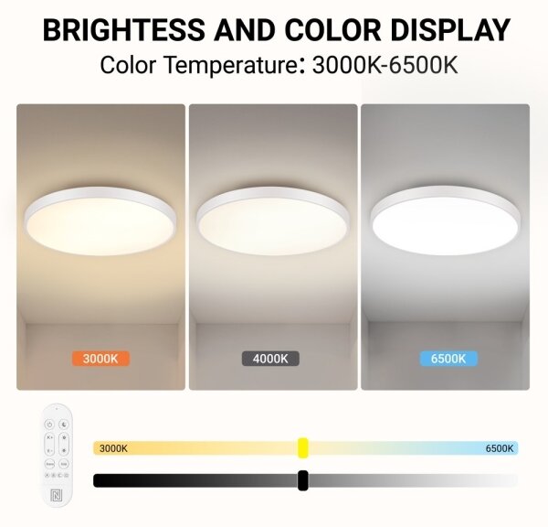 Immax NEO 07315L-LED Stmievateľné stropné svietidlo SEMPLICI 96W/230V priemer 80 cm Wi-Fi Tuya biela + diaľkový ovládač