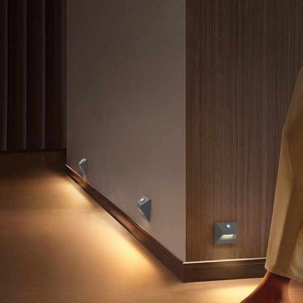 Immax 08309L - LED nabíjateľné schodové svietidlo so senzorom STEP LIGHT 0,3W/3,7V 2200 mAh IP53 sivé