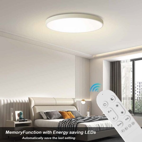 Immax NEO 07315L-LED Stmievateľné stropné svietidlo SEMPLICI 96W/230V priemer 80 cm Wi-Fi Tuya biela + diaľkový ovládač