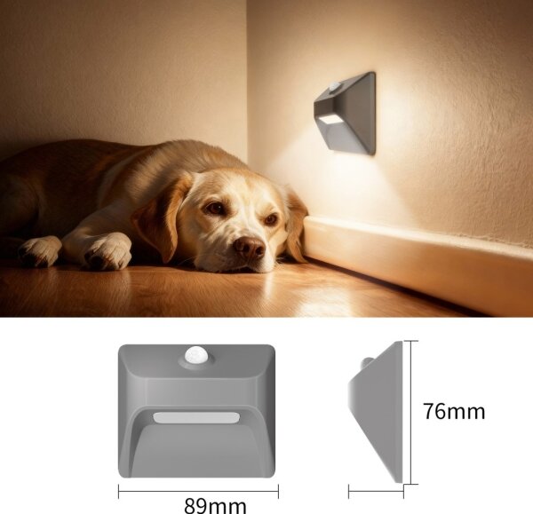 Immax 08309L - LED nabíjateľné schodové svietidlo so senzorom STEP LIGHT 0,3W/3,7V 2200 mAh IP53 sivé