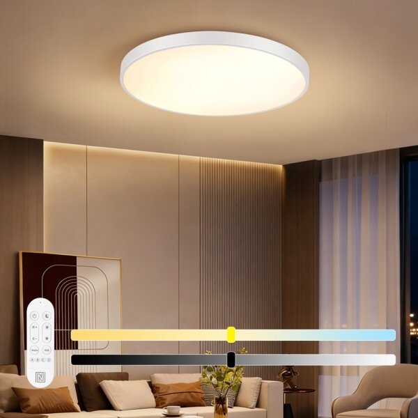 Immax NEO 07315L-LED Stmievateľné stropné svietidlo SEMPLICI 96W/230V priemer 80 cm Wi-Fi Tuya biela + diaľkový ovládač