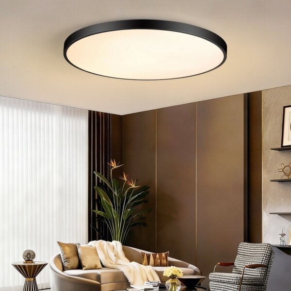 Immax NEO 07314L-LED stmievateľné stropné svietidlo SEMPLICI 128W/230V pr. 100 cm Wi-Fi Tuya čierne + diaľkové ovládanie