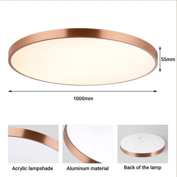 Immax NEO 07324L-LED stmievateľné stropné svietidlo SEMPLICI 128W/230V pr.100cm Wi-Fi Tuya zlaté + DO