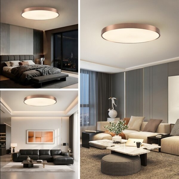 Immax NEO 07324L-LED stmievateľné stropné svietidlo SEMPLICI 128W/230V pr.100cm Wi-Fi Tuya zlaté + DO
