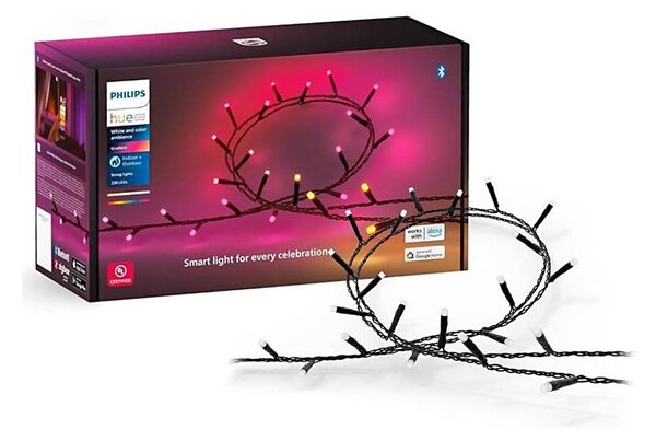 Philips-LED RGBW Stmievateľná vonkajšia reťaz HUE WACA 250xLED 24,4 m IP54