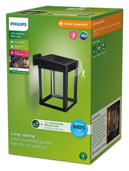 Philips - LED Solárne nástenné svietidlo so senzorom CAMILL LED/1,4W/3,7V IP44
