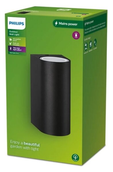 Philips - Vonkajšie nástenné svietidlo NIGHTINGALE 2xGU10/35W/230V IP44