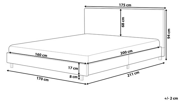 Posteľ béžová buklé čalúnenie 160 x 200 cm s roštom vysoké čalúnené čelo moderný štýl spálňa