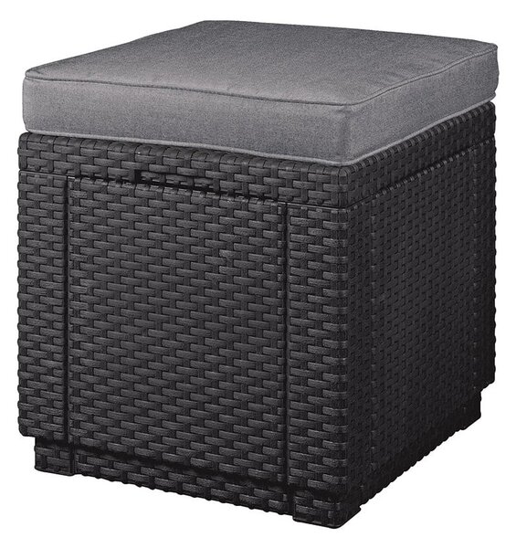 Tmavosivý záhradný taburet Cube – Keter
