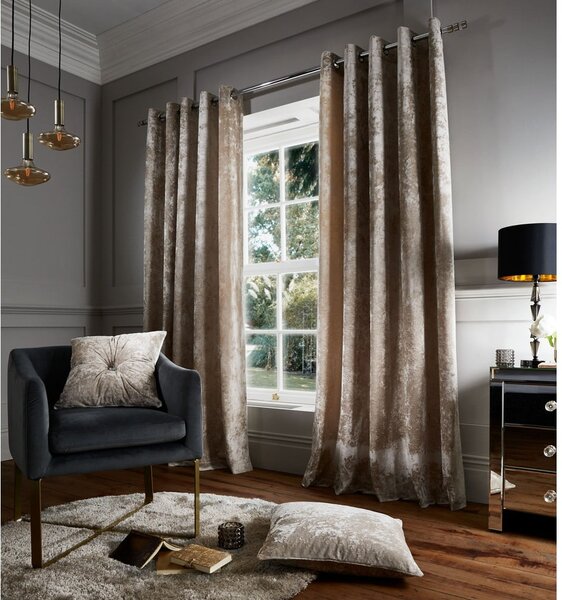 Béžové závesy v súprave 2 ks 168x229 cm Crushed Velvet – Catherine Lansfield