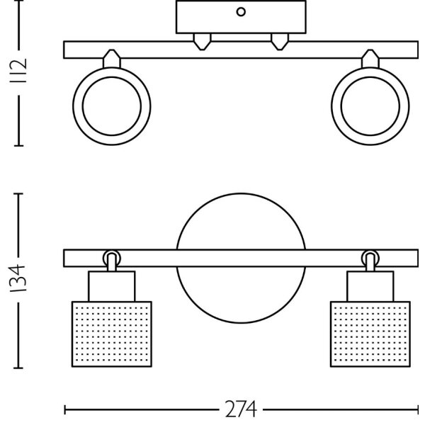 Philips - Bodové svietidlo NIALL 2xGU10/5W/230V čierna/mosadz