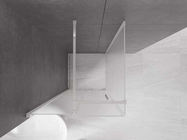Mexen Velar, sprchový kút s posuvnými dverami 90 x 90 cm, 8mm sklo námraza, chrómová, 871-090-090-31-01