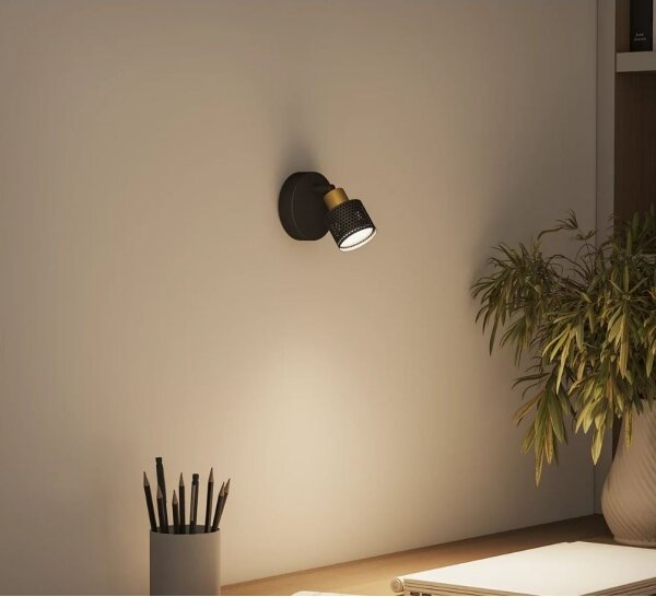 Philips - Bodové svietidlo NIALL 1xGU10/5W/230V čierna/mosadz