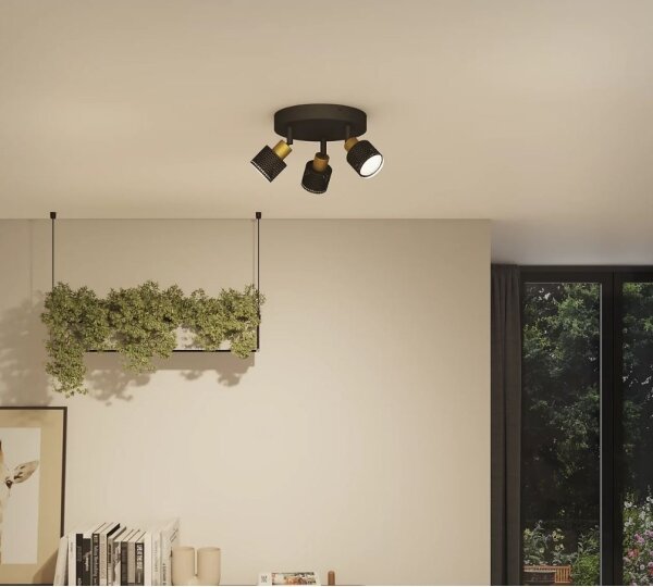 Philips - Bodové svietidlo NIALL 3xGU10/5W/230V čierna/mosadz