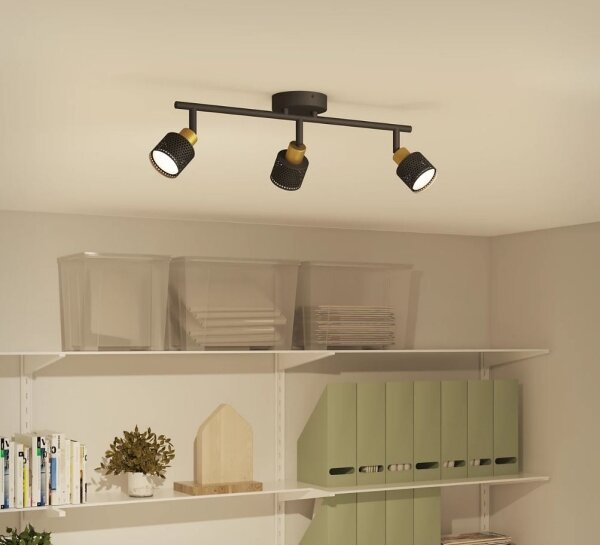 Philips - Bodové svietidlo NIALL 3xGU10/5W/230V čierna/mosadz