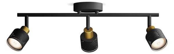 Philips - Bodové svietidlo NIALL 3xGU10/5W/230V čierna/mosadz