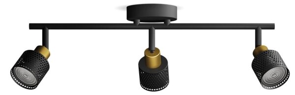 Philips - Bodové svietidlo NIALL 3xGU10/5W/230V čierna/mosadz