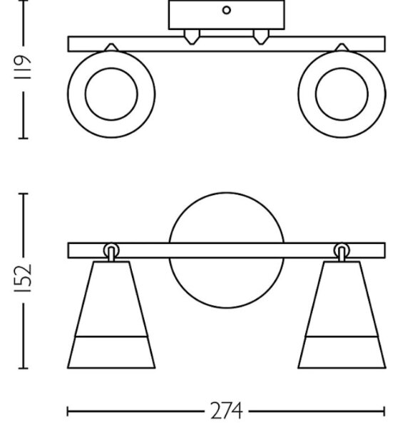 Philips - Bodové svietidlo CLEFT 2xGU10/5W/230V
