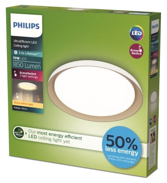 Philips - LED Stmievateľné stropné svietidlo PEBBLO LED/10W/230V 2700K biela