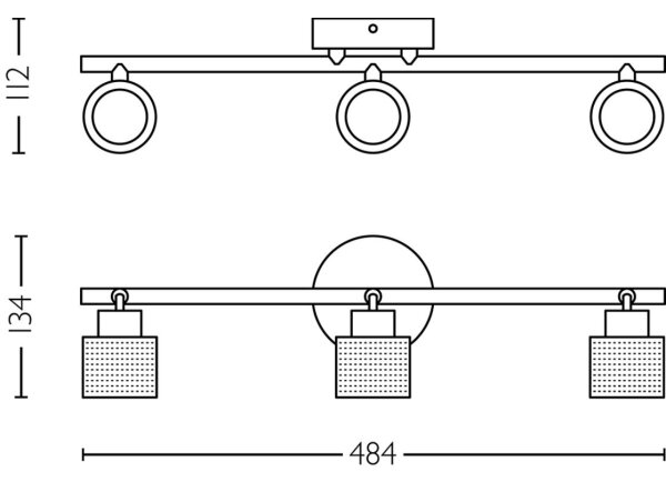 Philips - Bodové svietidlo NIALL 3xGU10/5W/230V čierna/mosadz