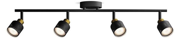 Philips - Bodové svietidlo NIALL 4xGU10/5W/230V čierna/mosadz