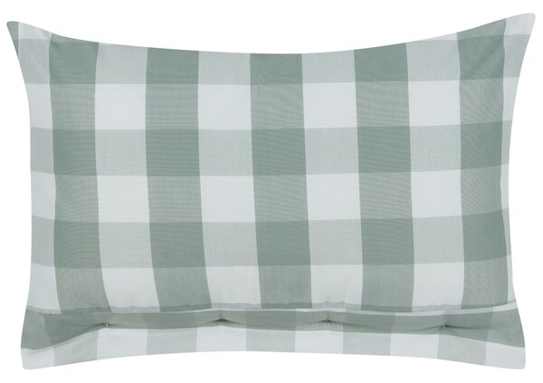 Sada 2 dekoratívnych vankúšov mätová zelená tkanina 40 x 60 cm károvaný vzor štýl chaty textil doplnky