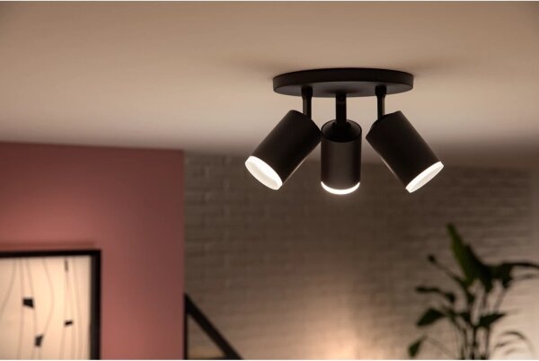 Philips - LED RGBW Stmievateľné bodové svietidlo Hue FUGATO 3xGU10/4,2W/230V čierna