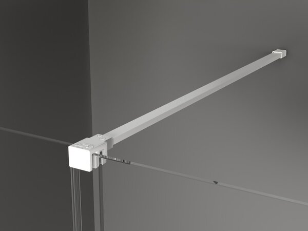 Mexen Velar, sprchový kút s posuvnými dverami 90 x 90 cm, 8mm šedé sklo, biela matná, 871-090-090-41-20