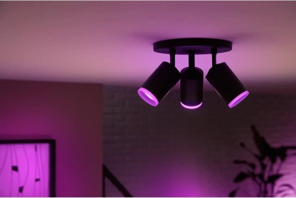 Philips - LED RGBW Stmievateľné bodové svietidlo Hue FUGATO 3xGU10/4,2W/230V čierna