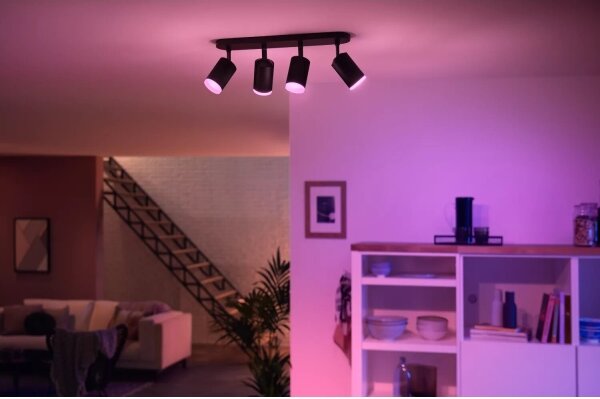 Philips - LED RGBW Stmievateľné bodové svietidlo Hue FUGATO 4xGU10/4,2W/230V čierna