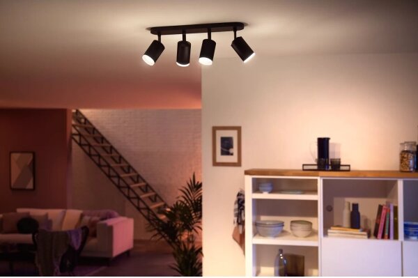 Philips - LED RGBW Stmievateľné bodové svietidlo Hue FUGATO 4xGU10/4,2W/230V čierna