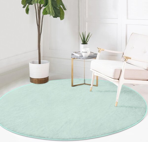 Prateľný okrúhly koberec v mentolovozelenej farbe vhodný pre robotické vysávače ø 80 cm Comfort – Mila Home