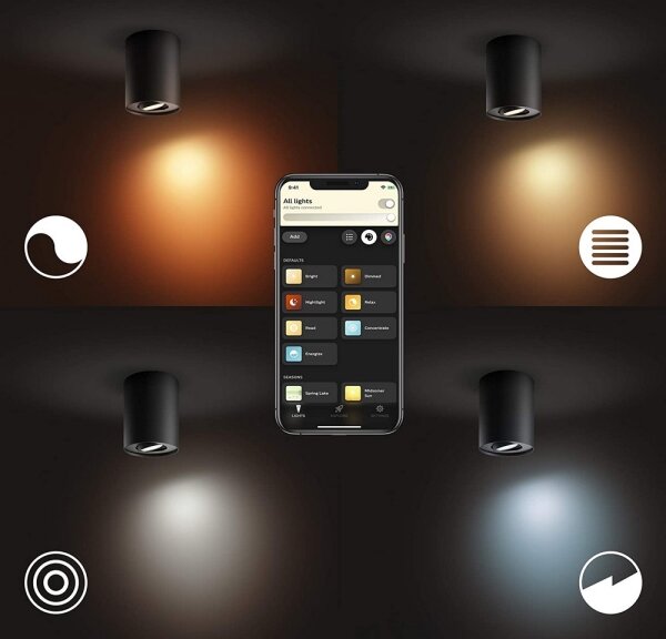 Philips - LED Stmievateľné bodové svietidlo Hue PILLAR 1xGU10/4,2W/230V + DO čierna