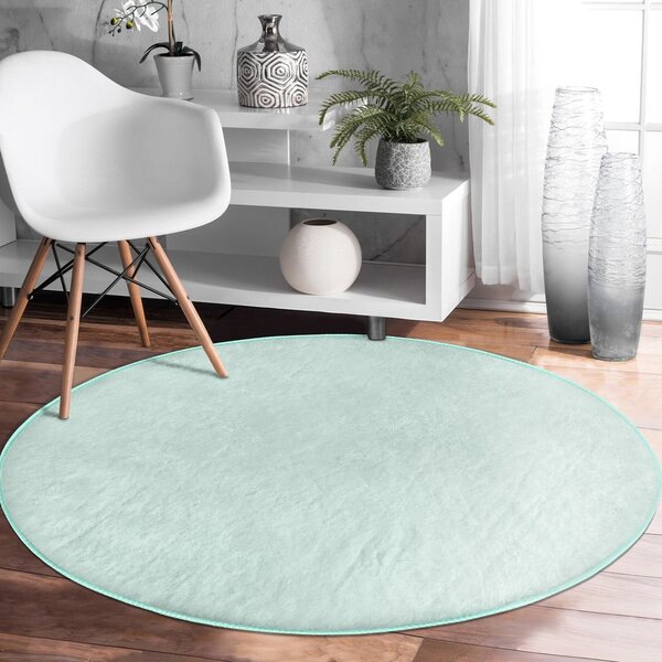 Prateľný okrúhly koberec v mentolovozelenej farbe vhodný pre robotické vysávače ø 80 cm Comfort – Mila Home