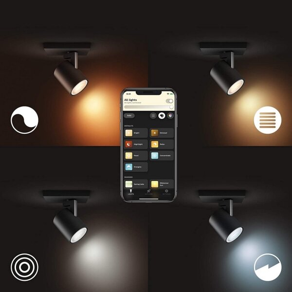 Philips - LED Stmievateľné bodové svietidlo Hue RUNNER 1xGU10/4,2W/230V čierna