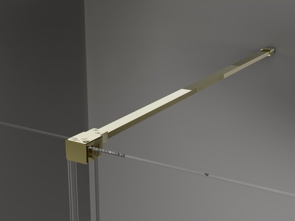 Mexen Velar, posuvné sprchové dvere do otvoru 130 cm, 8mm sklo námraza, zlatá lesklá, 871-130-000-31-50